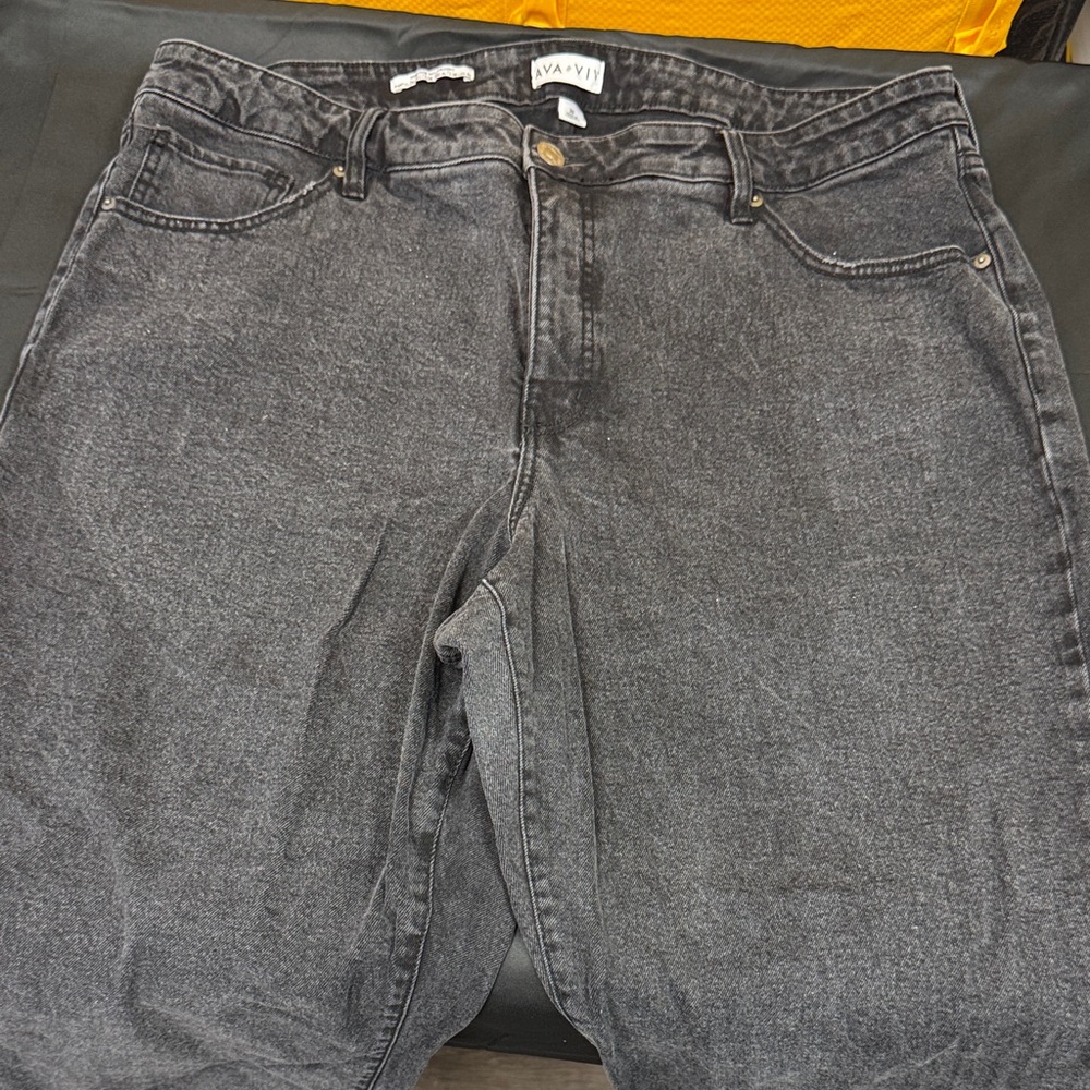 Ava & Viv High Rise 90s Straight plus size Black Jeans size 20 like new